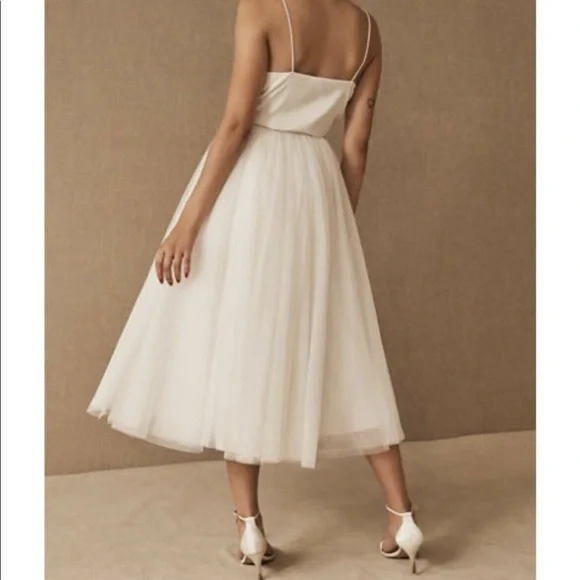 NWT BHLDN Leena Tulle Midi Skirt Ivory Sizes 0, 2, 4, - Picture 3 of 17